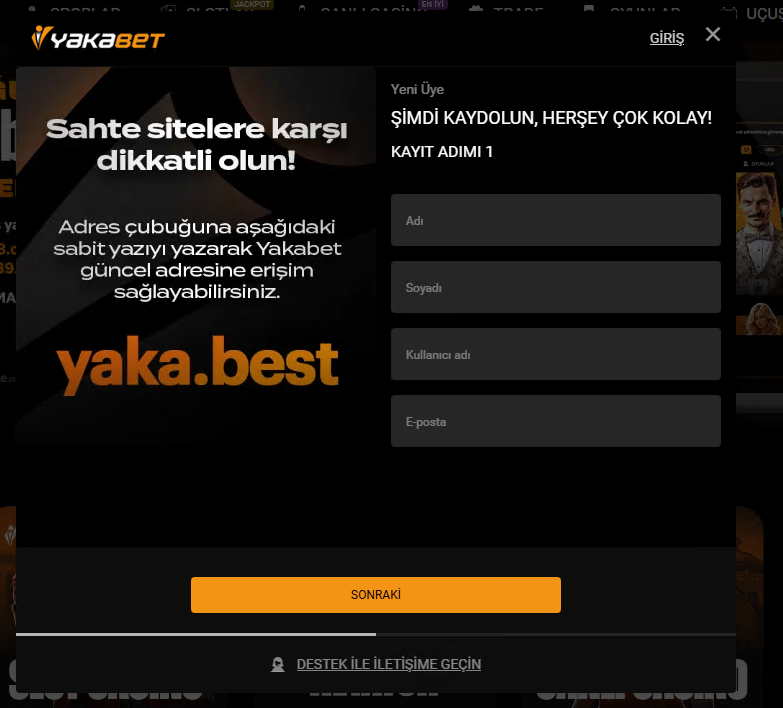 Yakabet Hesap Açma