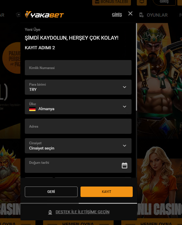 yakabet kayıt